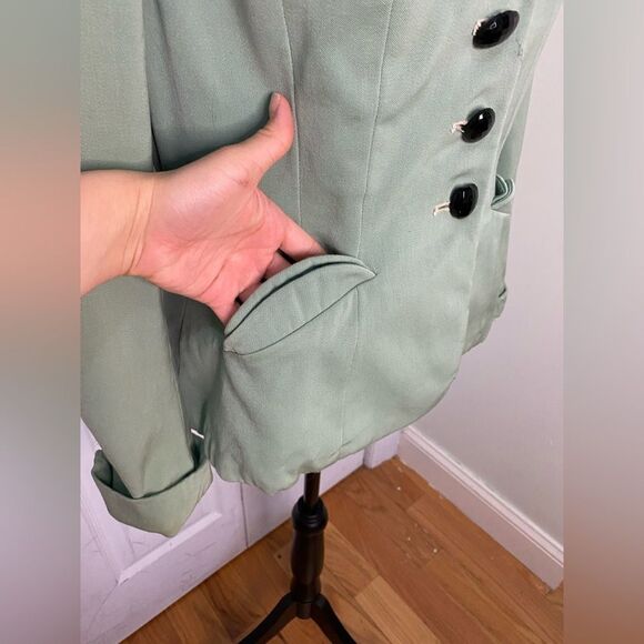 1940 The Denver Wool Gabardine Vanilla Mint Green Tailored Jacket - Picture 5 of 10